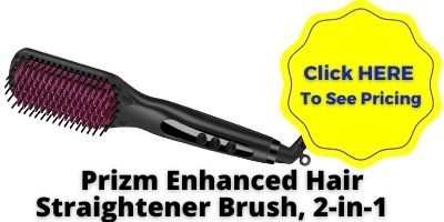 Prizm Enhanced Hair Straightener Brush, 2-in-1 Double Negative Ion Hot Comb NHP Approved