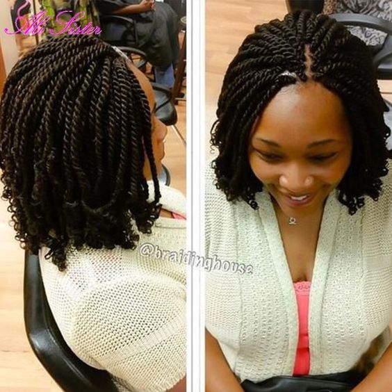 A hybrid mix between short Senegalese twist crochet hair and kinky twists, either way a professional natural hair salon will be able to give you this twisted style.