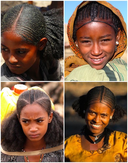Black hair media, African girls from the Amhara Region, one of the nine ethnic divisions of Ethiopia.