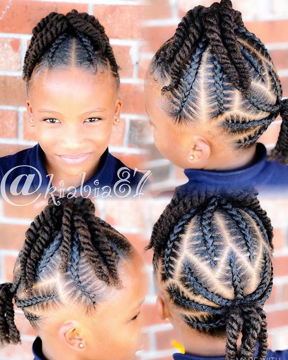 black braided hairstyles for girls kids.