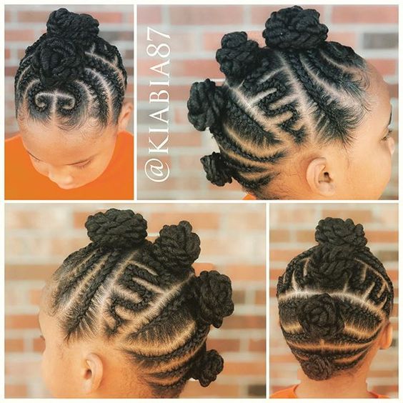 Braid Hairstyles for Black Women & Girls mohawk bun - black braided hairstyles for girls kids.