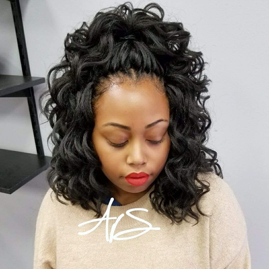 crochet braids long curly NHP approved