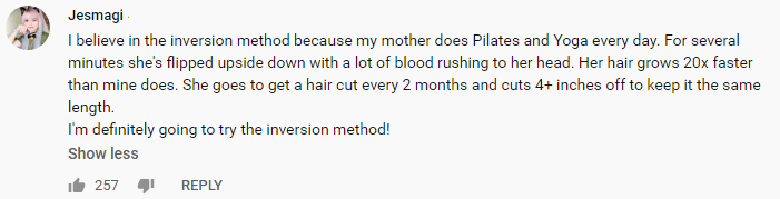 does the inversion method work to grow hair  natural-hair-growth-comment