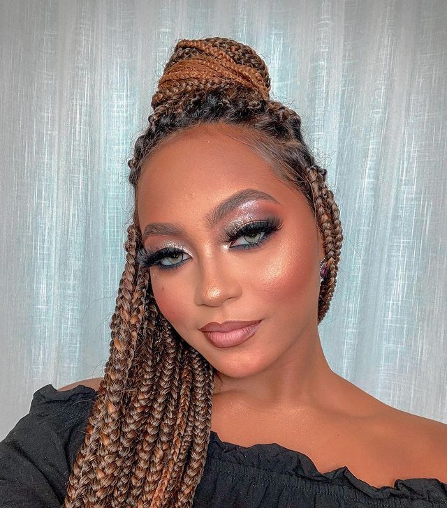 different jumbo box braid styles black wedding, hairstyles for bridesmaids, black wedding hairstyles & easy hairstyles for black women. Braid Hairstyles for Black Women.