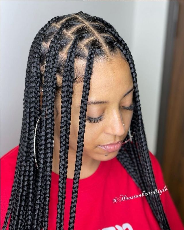 Box Braid Hairstyles for Black women. See more Black Braided Hairstyles protective styles for natural hair box braids, great updo for vacation. great for swimming too.
