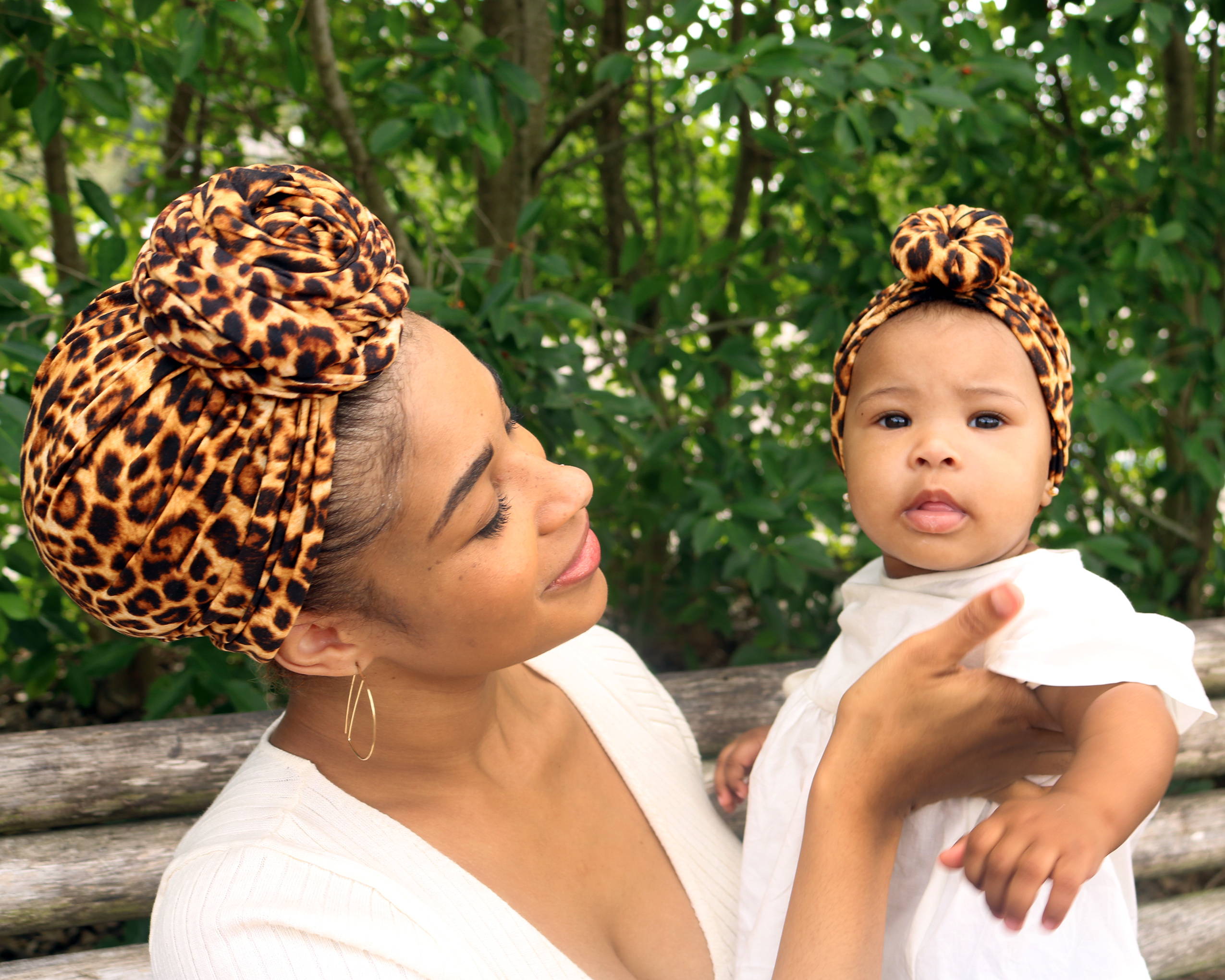 pre-tied headwraps for natural hair mommy and me turbans