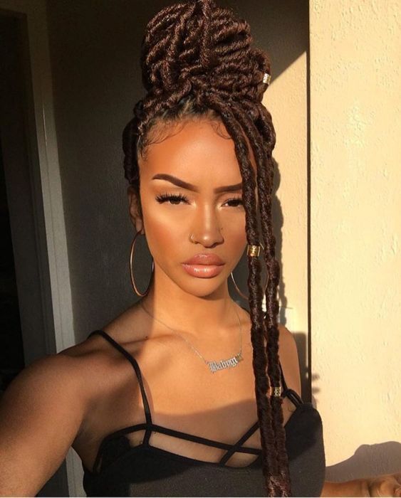 Click to SEE MORE protective styles for natural hair braids latest faux locs & easy black hairstyles. Crochet on long length to medium hair, simple transitioning hairstyles fast growth, SEE women...