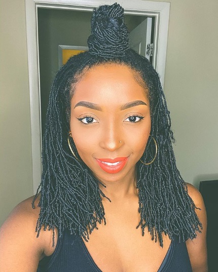 Cute long pretty sisterlocks styles on pretty black woman. sisterlocs.