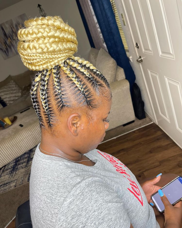 goddess braids two, box braids, short w/ ponytail, updos. how to do goddess braids. jumbo feed in braids ponytail, 6 feed in braids with box braids