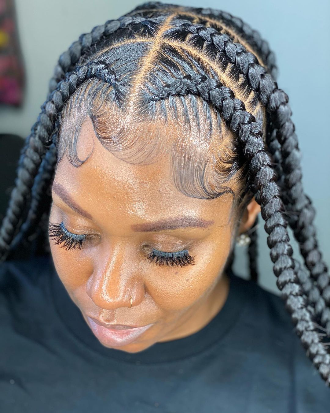 feed-In braids - stitch braids pretty black woman.