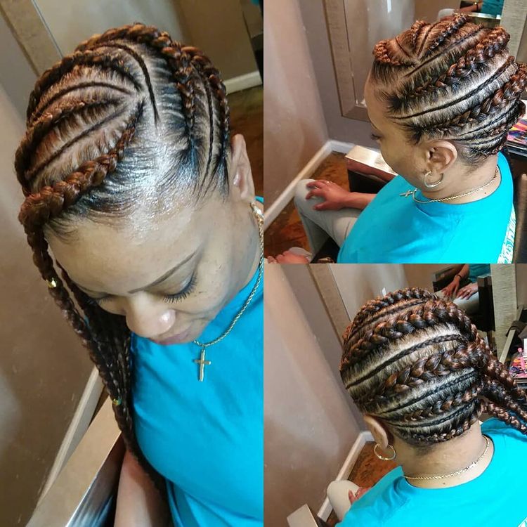 goddess braids two, box braids, short w/ ponytail, updos. how to do goddess braids. Side braids are dope.