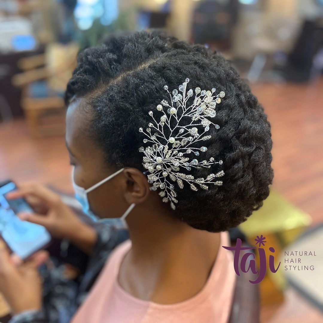 Black hairstyles for bridal party and wedding