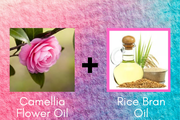 Hair growth oil for black women. camellia seed oil and rice bran oil.