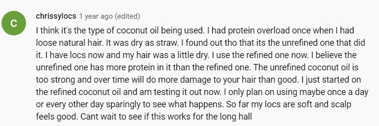 Coconut oil for dreadlocks locs review 3