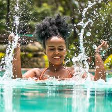 Going natural hair swimming