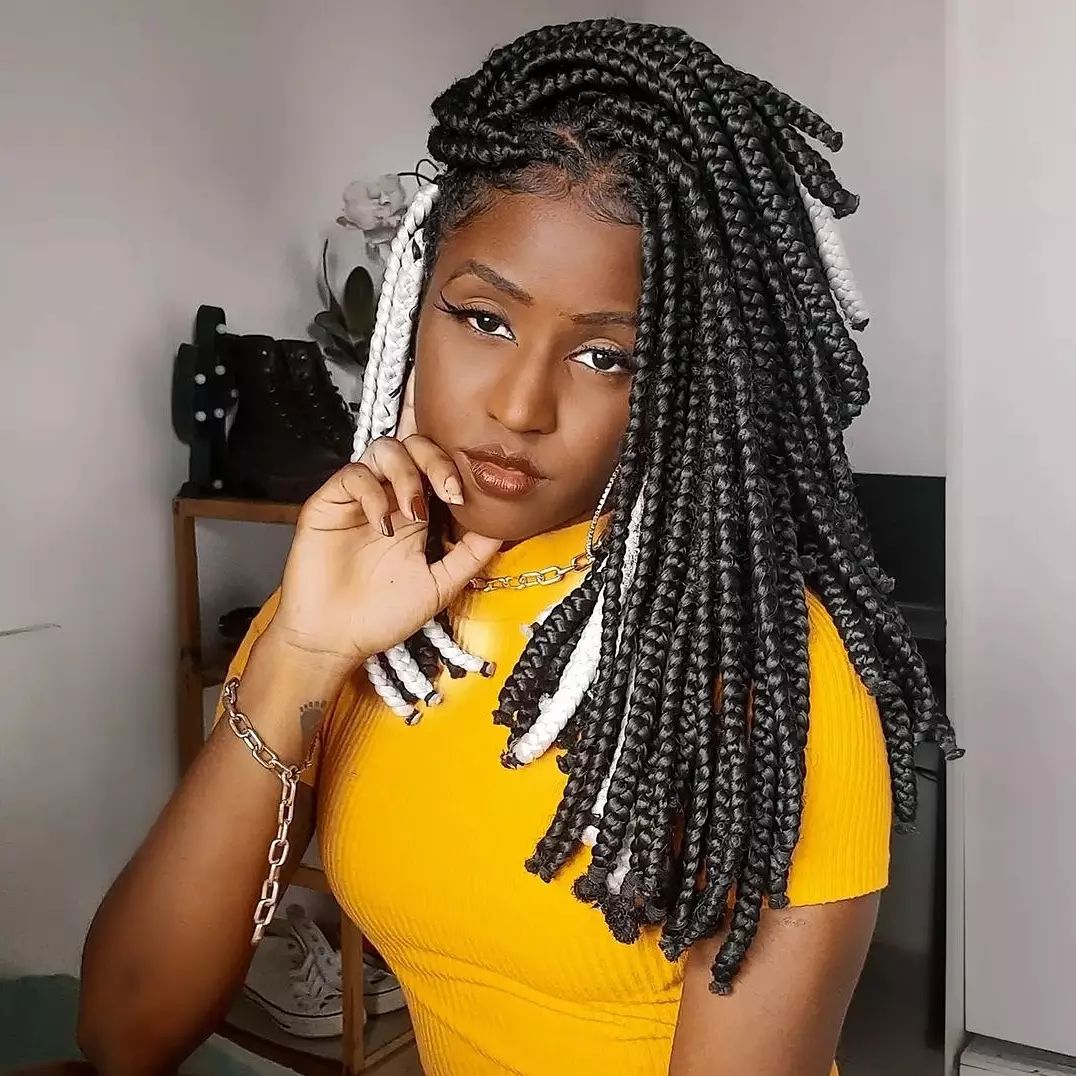 Jumbo Box Braid protective styles for natural hair braids latest faux locs & easy black hairstyles. See crochet on long length to short hair, simple transitioning hairstyles growth, SEE our new...