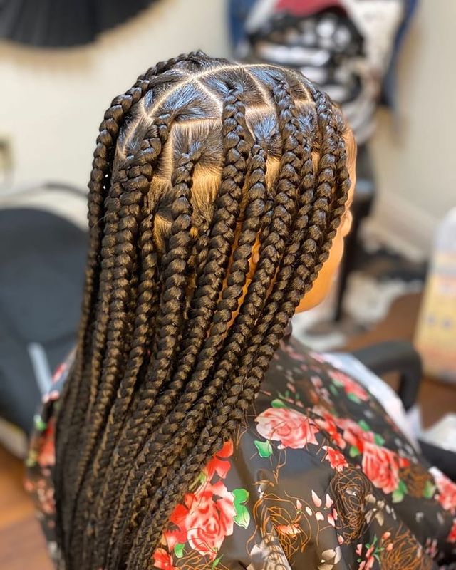 Jumbo box braids protective styles for natural hair braids latest faux locs & easy black hairstyles. Crochet on long length to medium hair, simple transitioning hairstyles fast growth, SEE women...