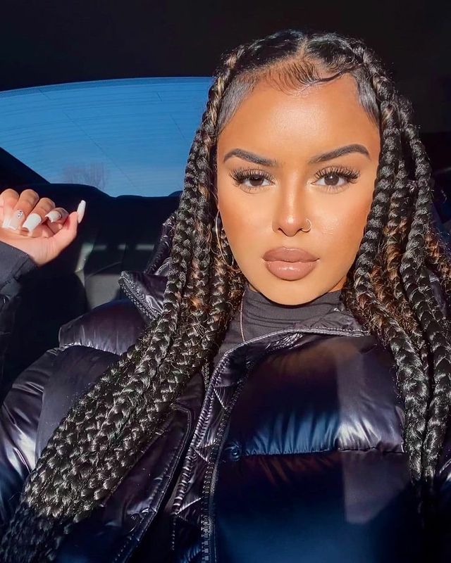 Jumbo Box Braid Hairstyles for Black Women... Large and long. Braid Hairstyles for Black Women & Girls cute black braided hairstyles for girls kids