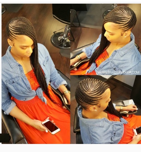 Cute long pretty Lemonade braids styles on pretty black woman. Lemonadebraids