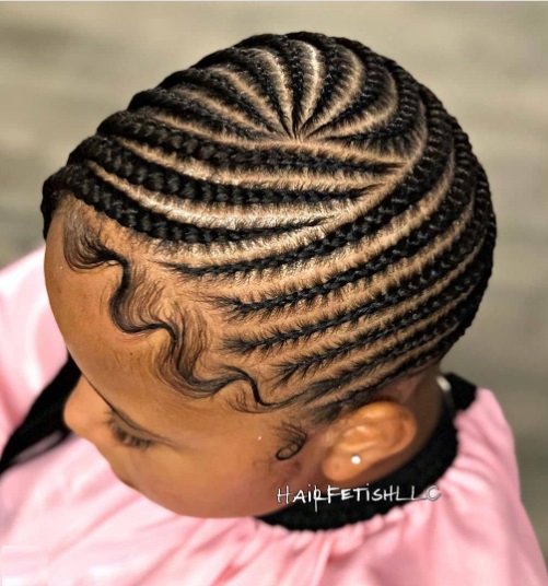 Cute Lemonade braids styles on pretty black woman. Lemonade braids