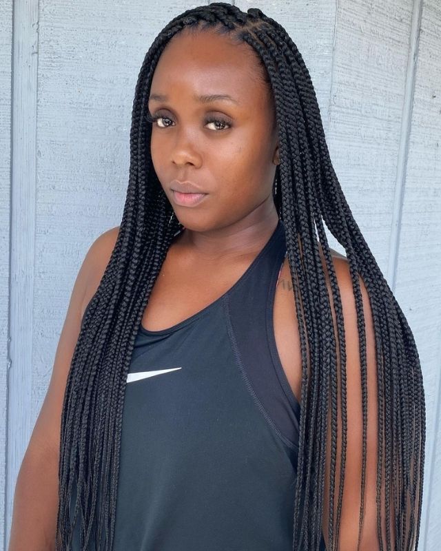 Medium Box Braid Hairstyles for Black Women. medium knotless box braids hairstyles gallery. How to do box braids... & Girls black braided hairstyles for girls kids school protective styles