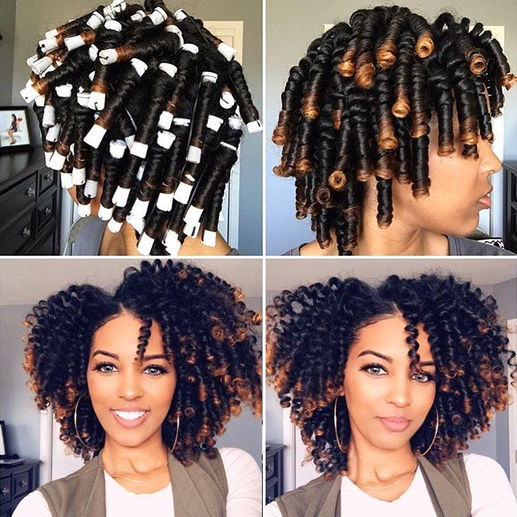 perm rod set on natural hair hairstyles pictures Flexi rod curlers black