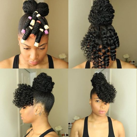 perm rod set on natural hair hairstyles pictures Flexi rod curlers black