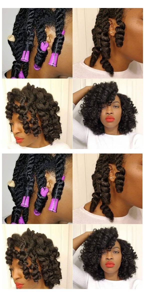 curly pretty cute perm rod set on natural hair hairstyles pictures Flexi rod curlers black