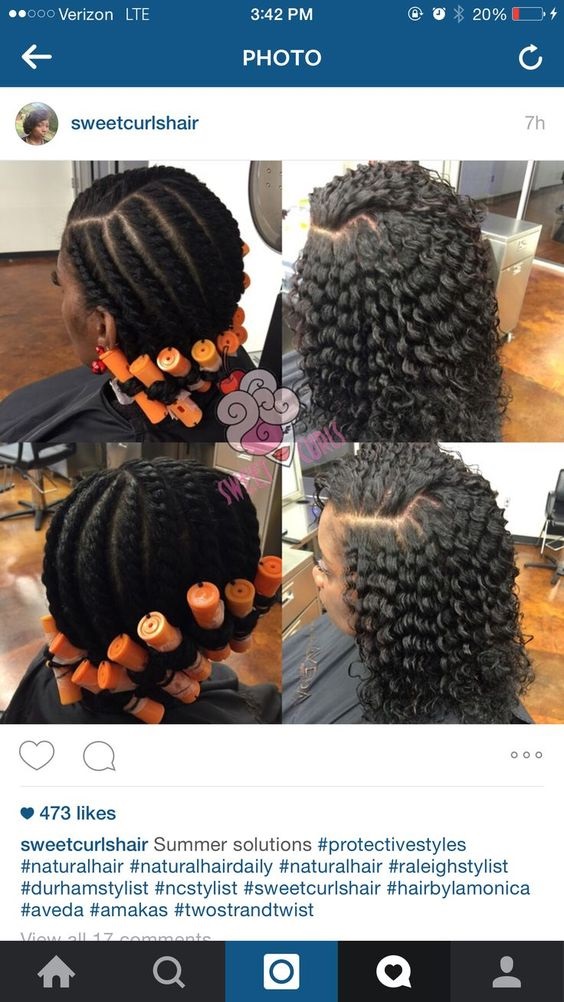 perm rod set on natural hair hairstyles pictures Flexi rod curlers black instagram cute