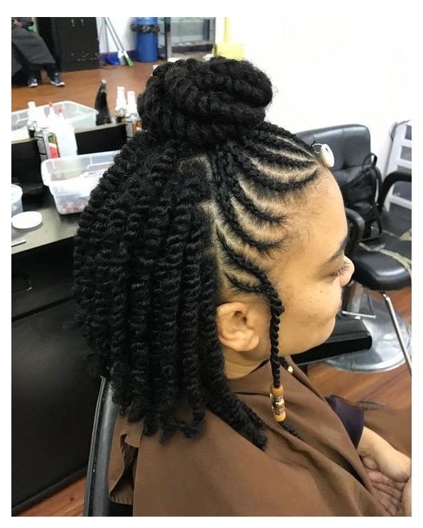 See more medium-length to long protective styles for natural hair braids.. Easy style for Black women and for kids in school. See how low maintenance your hair can...